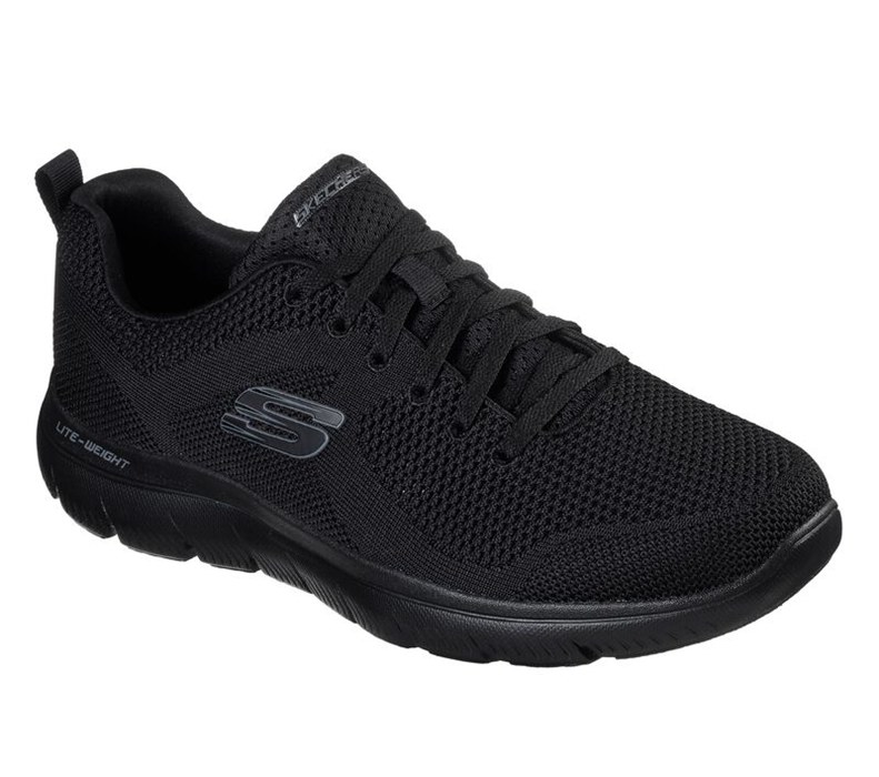 Skechers Herr Svarta Sneakers - Summits - Brisbane - Sverige (XANDK-9203)